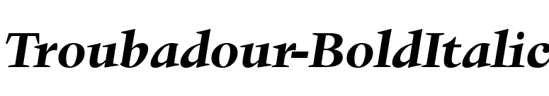 Troubadour-BoldItalic font preview