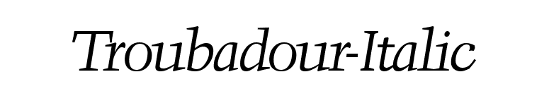 Troubadour-Italic font preview