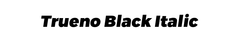 Trueno Black Italic font preview