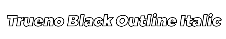 Trueno Black Outline Italic font preview