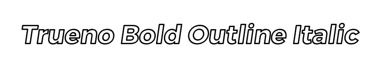 Trueno Bold Outline Italic font preview