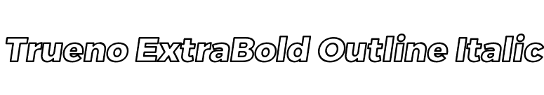 Trueno ExtraBold Outline Italic font preview