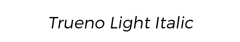 Trueno Light Italic font preview