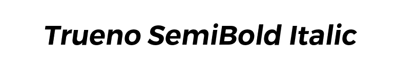 Trueno SemiBold Italic font preview