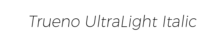 Trueno UltraLight Italic font preview