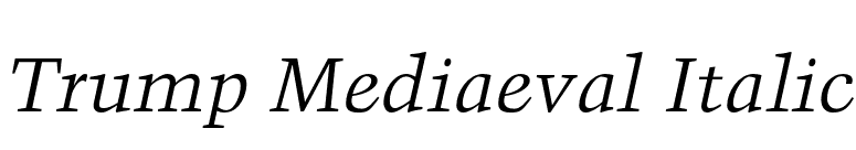 Trump Mediaeval Italic font preview