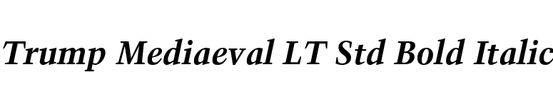 Trump Mediaeval LT Std Bold Italic font preview