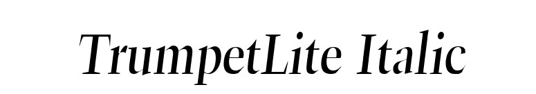 TrumpetLite Italic font preview
