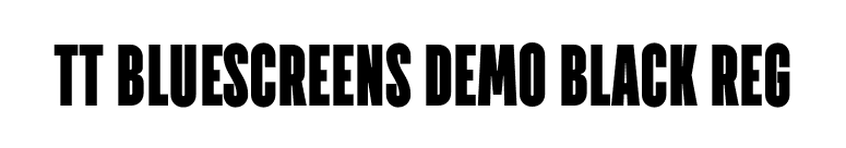 TT Bluescreens DEMO Black Reg font preview