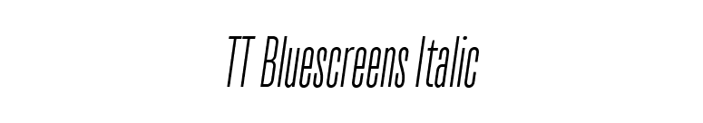 TT Bluescreens Italic font preview