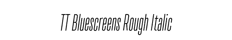 TT Bluescreens Rough Italic font preview