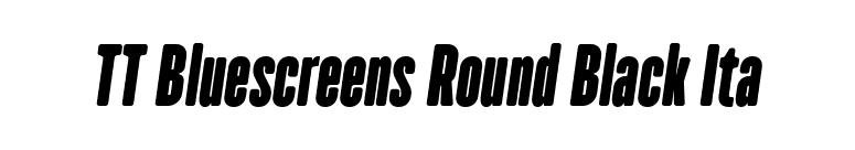 TT Bluescreens Round Black Ita font preview