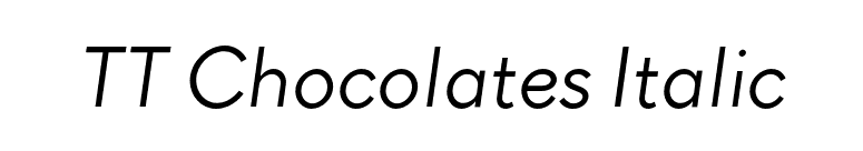 TT Chocolates Italic font preview