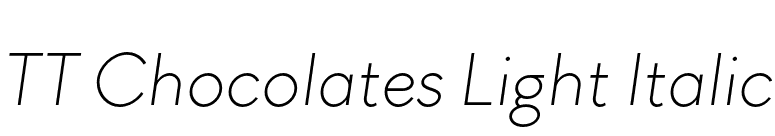 TT Chocolates Light Italic font preview