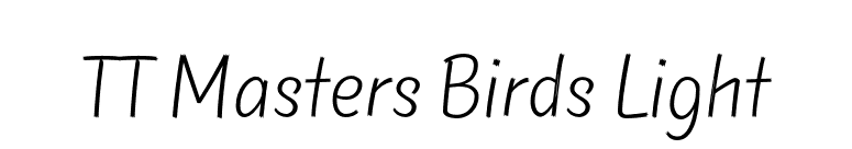 TT Masters Birds Light font preview