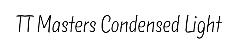 TT Masters Condensed Light font preview