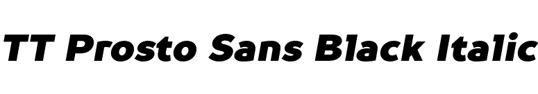 TT Prosto Sans Black Italic font preview