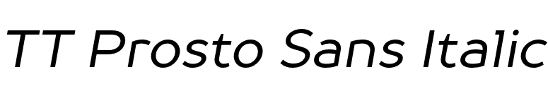 TT Prosto Sans Italic font preview