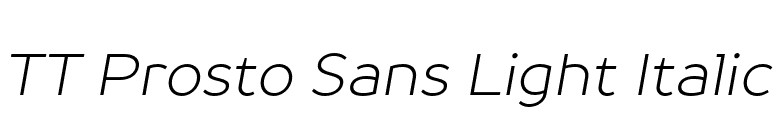 TT Prosto Sans Light Italic font preview