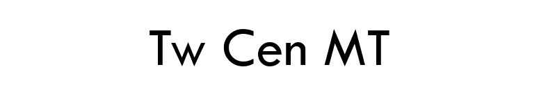 Tw Cen MT font preview
