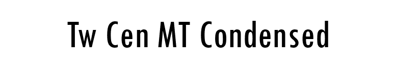 Tw Cen MT Condensed font preview