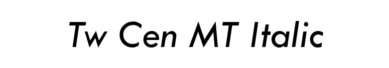 Tw Cen MT Italic font preview