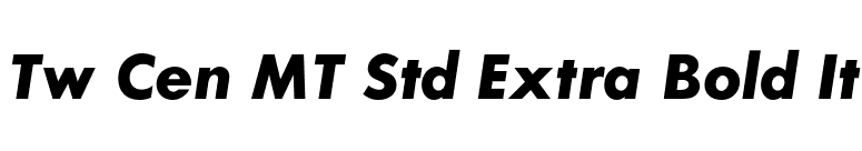 Tw Cen MT Std Extra Bold It font preview