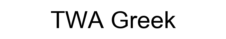 TWA Greek font preview