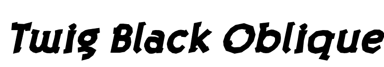 Twig Black Oblique font preview