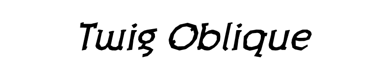 Twig Oblique font preview