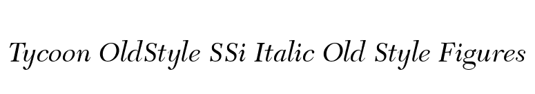 Tycoon OldStyle SSi Italic Old Style Figures font preview