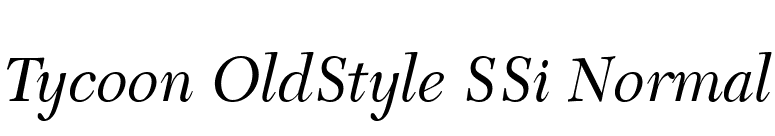 Tycoon OldStyle SSi Normal font preview
