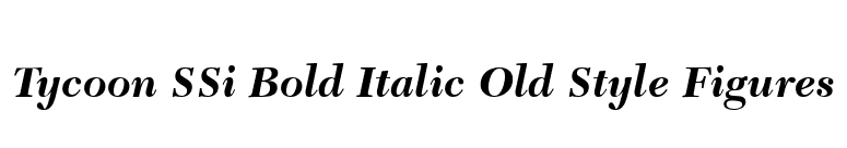Tycoon SSi Bold Italic Old Style Figures font preview