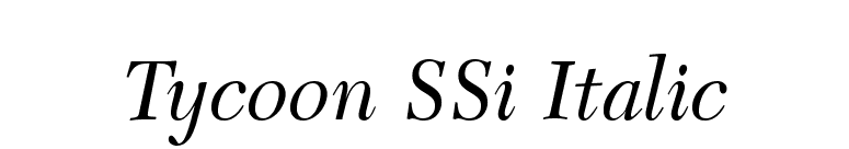Tycoon SSi Italic font preview