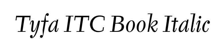 Tyfa ITC Book Italic font preview