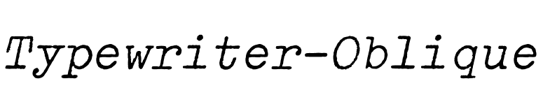 Typewriter-Oblique font preview