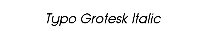 Typo Grotesk Italic font preview