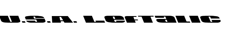 U.S.A. Leftalic font preview