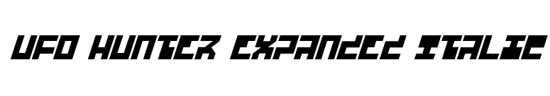 UFO Hunter Expanded Italic font preview