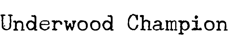 Underwood Champion font preview
