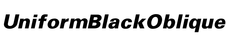 UniformBlackOblique font preview