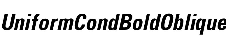 UniformCondBoldOblique font preview