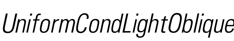 UniformCondLightOblique font preview
