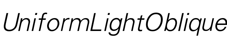 UniformLightOblique font preview