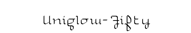 Uniglow-Fifty font preview