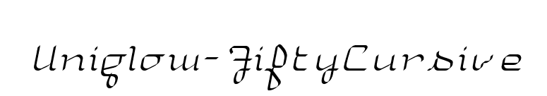 Uniglow-FiftyCursive font preview
