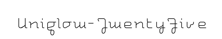 Uniglow-TwentyFive font preview