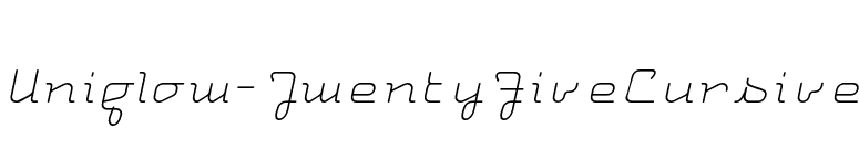 Uniglow-TwentyFiveCursive font preview