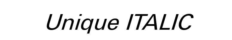 Unique ITALIC font preview