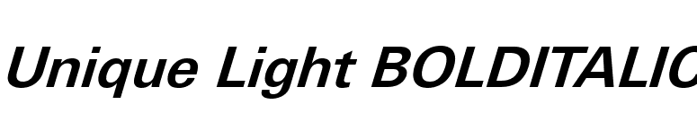 Unique Light BOLDITALIC font preview